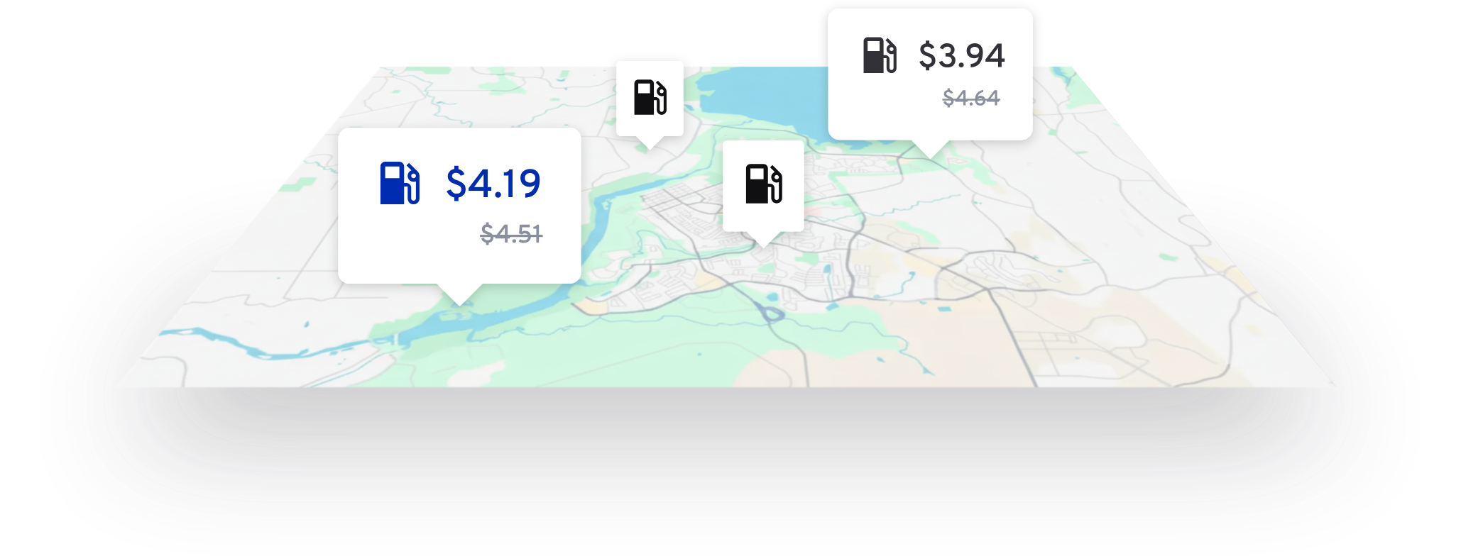 FuelApp map showing fuel discounts near you